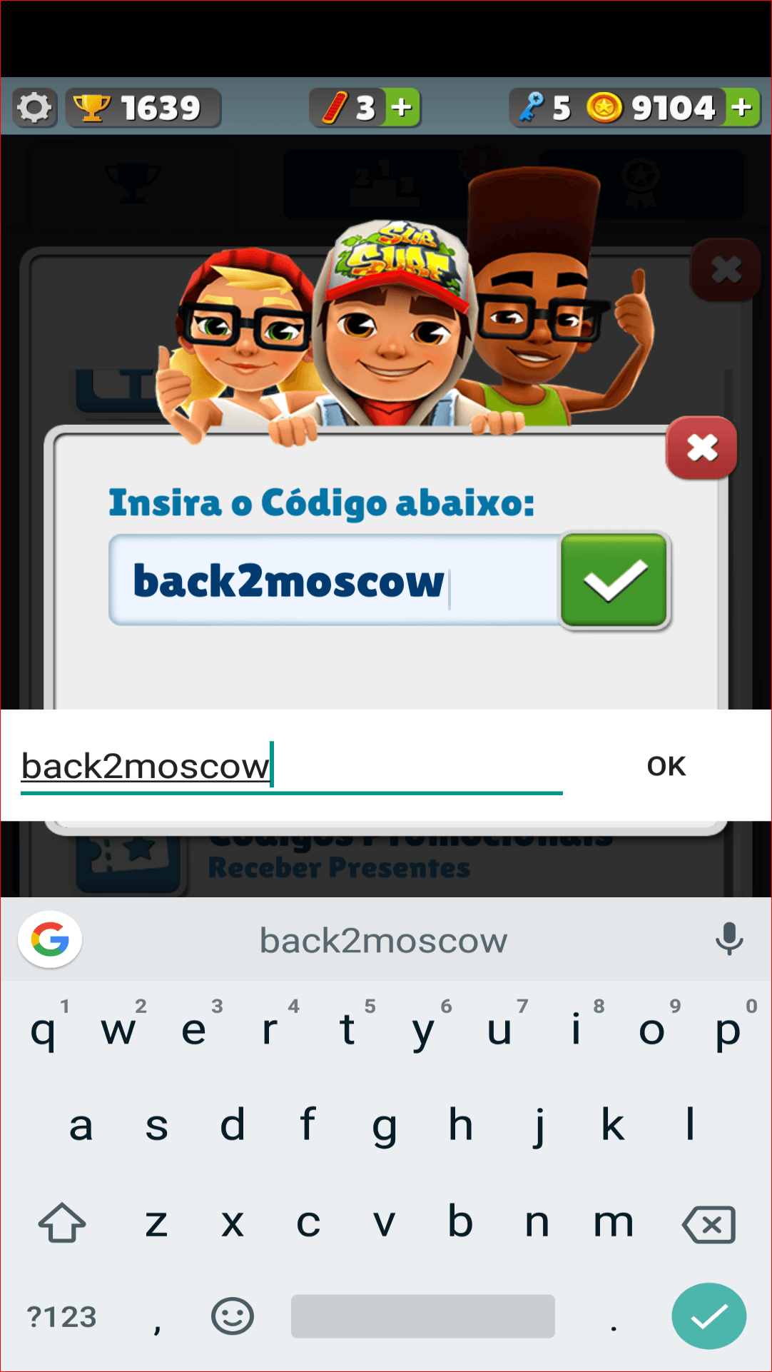 COMO COLOCAR CÓDIGO NO SUBWAY SURFERS 