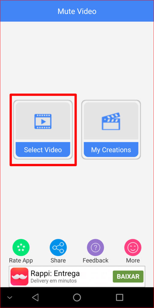 Clique em Select Video - Como tirar o som de videos
