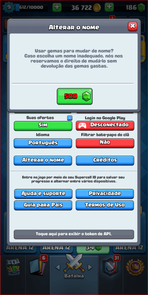 Como mudar o nome no Clash Royale - Segunda vez ou mais