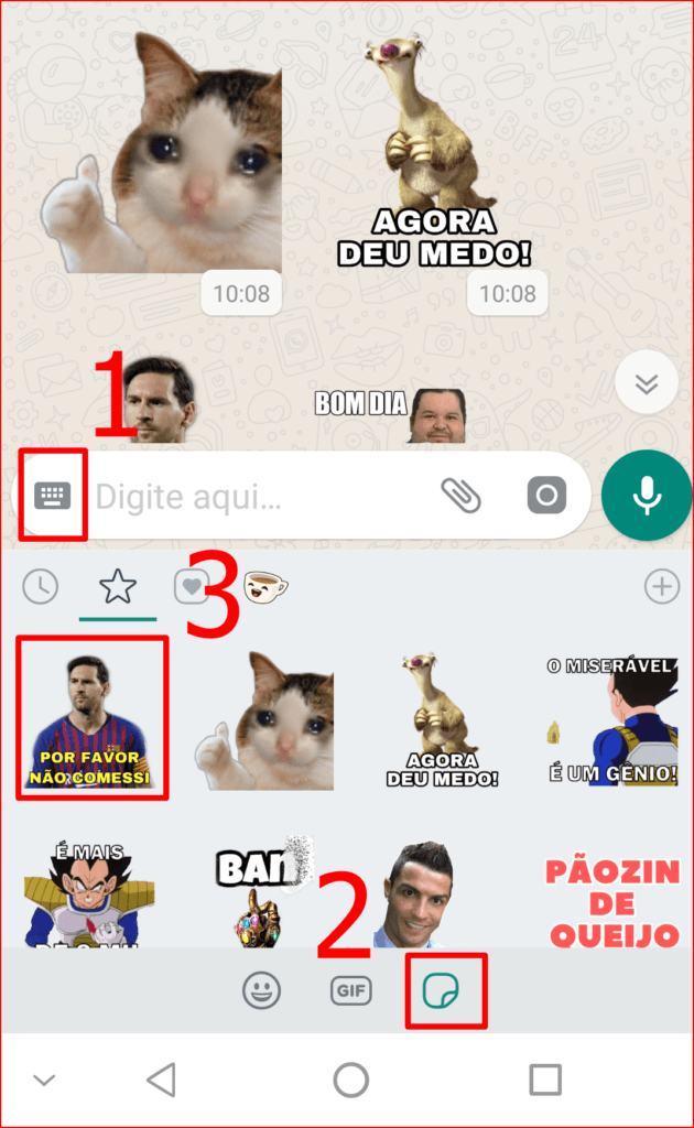 Acessando o sticker adicionado