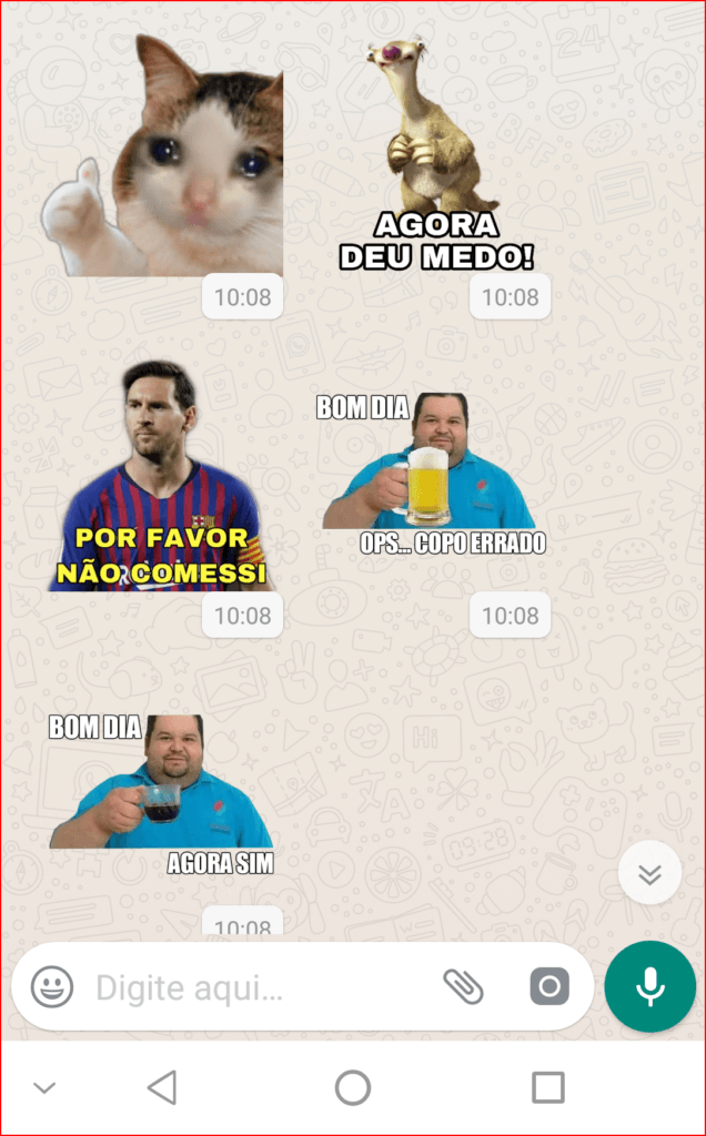 Como pegar stickers compartilhados 