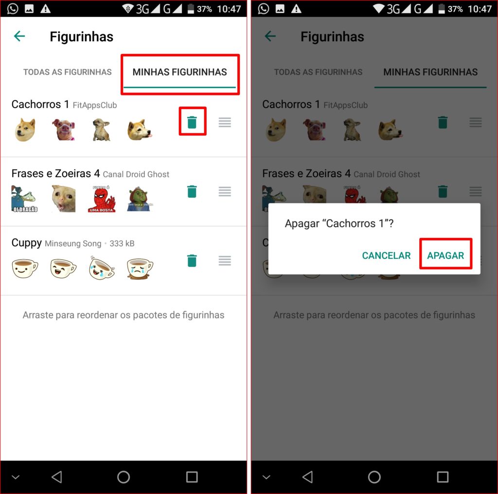 Como remover pack de figurinhas (stickers) - Imagem 2