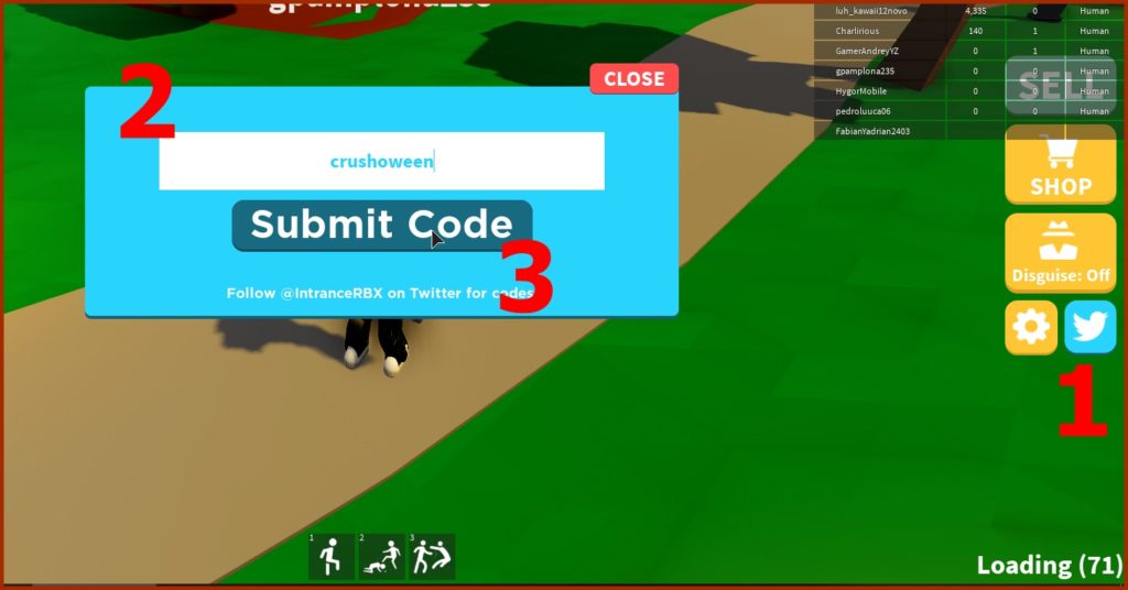 Como resgatar códigos em Crushing Simulator Roblox?