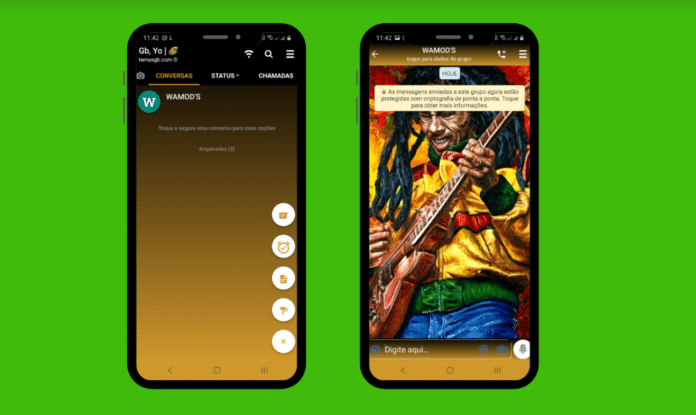 Black and Green Theme - Tema para WhatsApp Aero