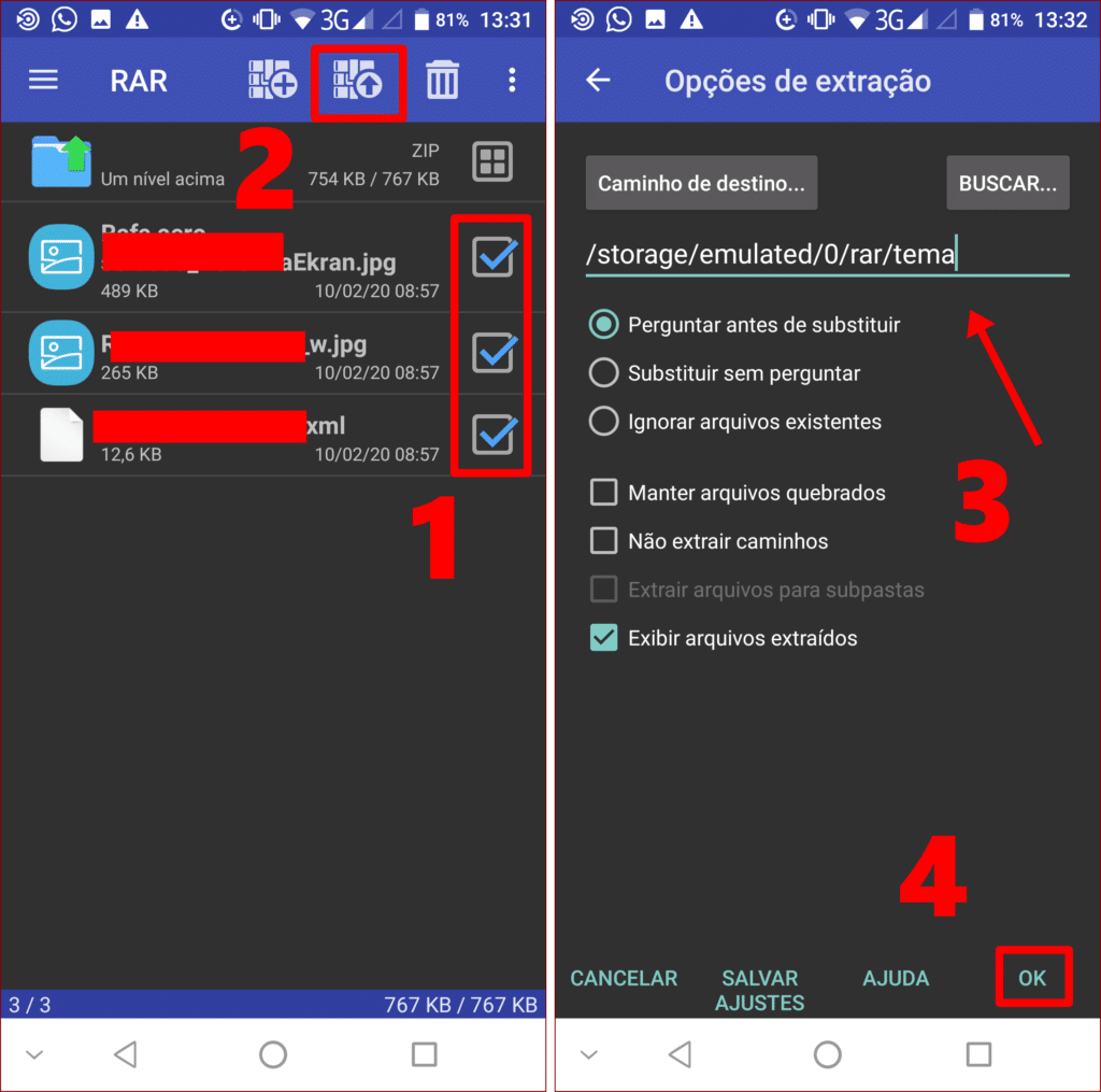 Descompactar tema