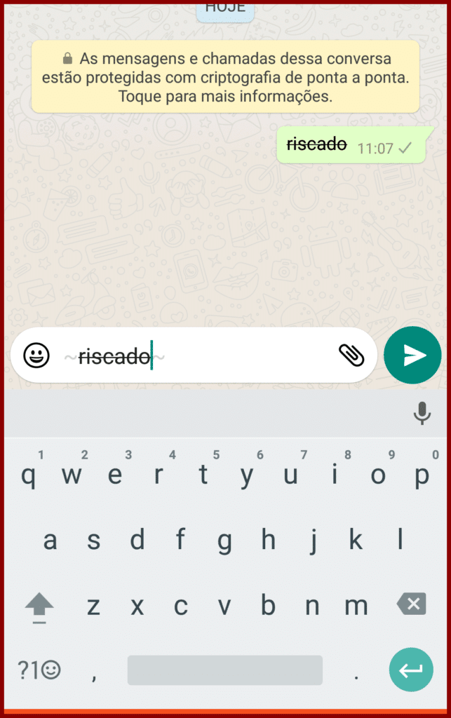 Como escrever riscado no WhatsApp