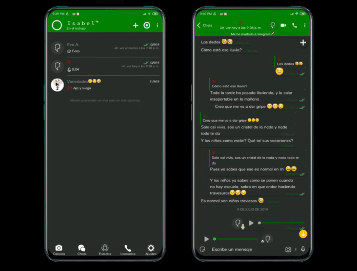 Dark Green Theme - Tema para WhatsApp Aero