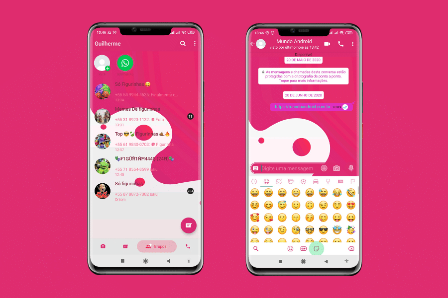 Rosa Theme Tema Para Yo Fm E Gbwhatsapp Mundo Android