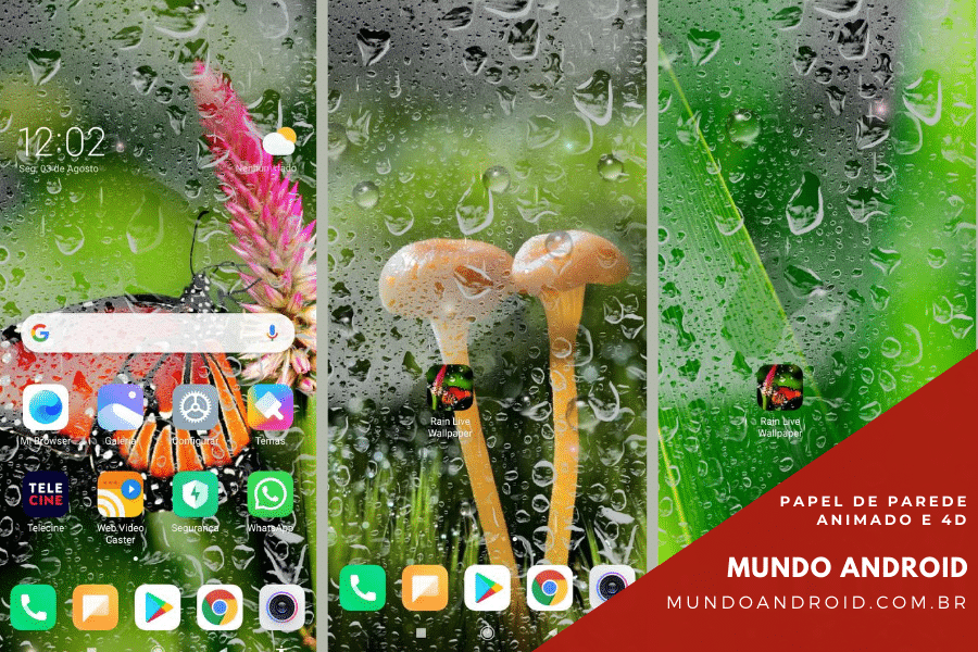 Rain Wallpaper - Papel de parede animado e 4D - Mundo Android