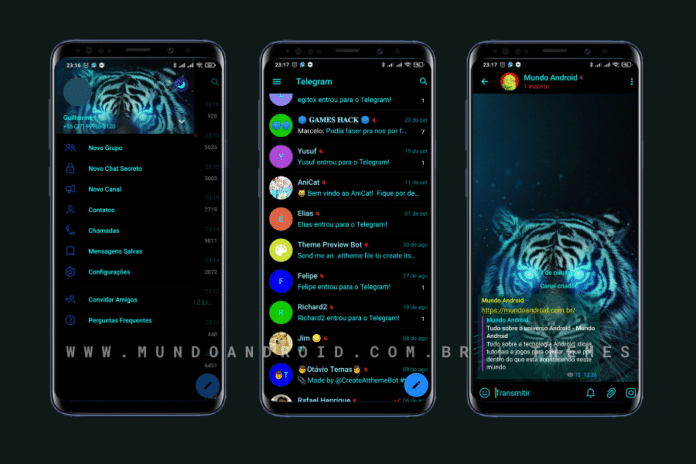 Tigre blue Theme – Tema para Telegram